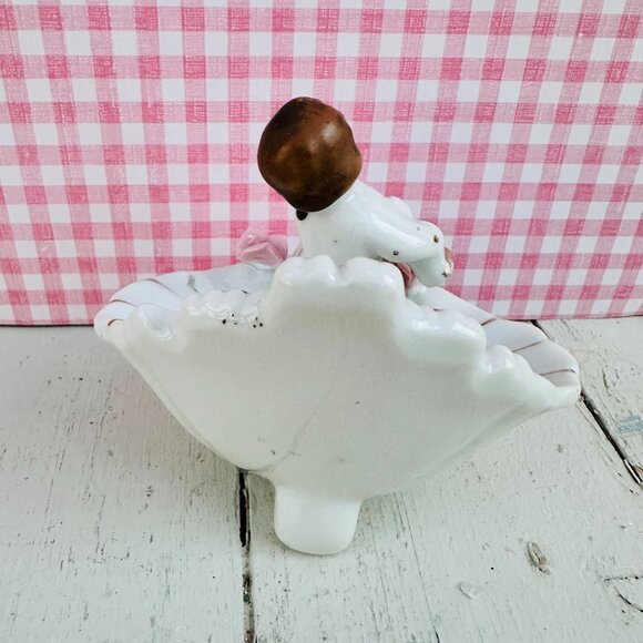 Vintage Cherub Jewelry Dish Angel Figurine Vintage Valentine's Day Decor - Picture 8 of 11